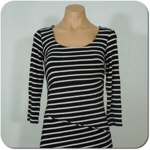 INC INTERNATIONAL CONCEPTS Dress S SMALL Striped Black White Stretch
